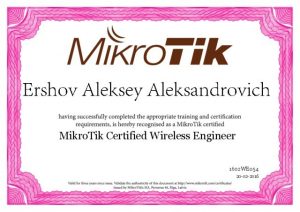 Сертификат MTWE